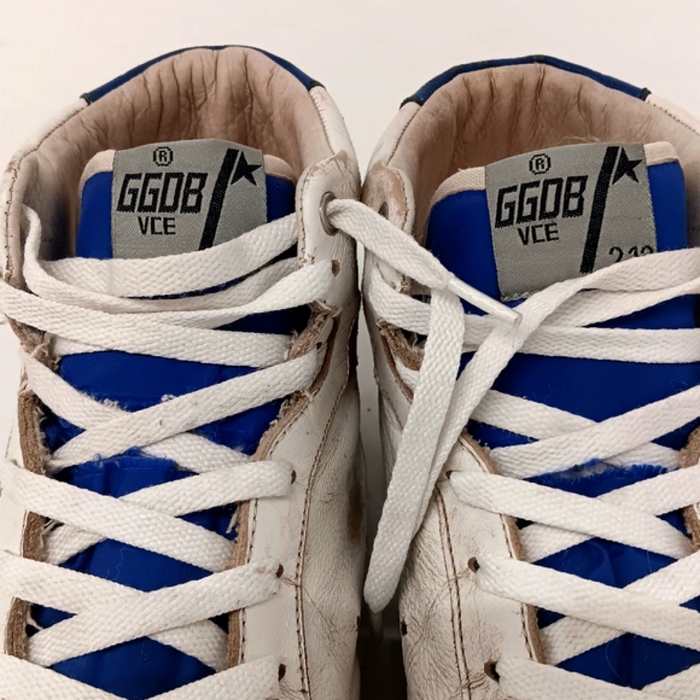 Golden Goose Men's 2.12 Tricolor Distressed Leather Hi-Top Sneakers - EU43/US10 - Picture 11 of 16